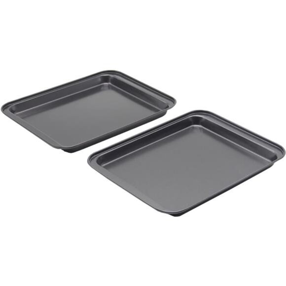 2 Small Baking Sheets 9.45 X 7.09 Inch (Inner 7.5x6) Mini Cookie Tray Toaster - Picture 3 of 7